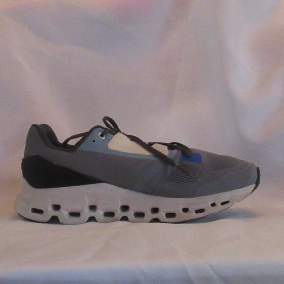 On Cloudstratus Fossil Grey Blue White Running Shoes (39.99007) Men's Size 9.5 - Picture 8 of 12